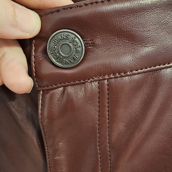 JOIE Faux Leather Pants Black Ankle Length Straight Leg Limited Edition NWT 10 - Picture 5 of 7